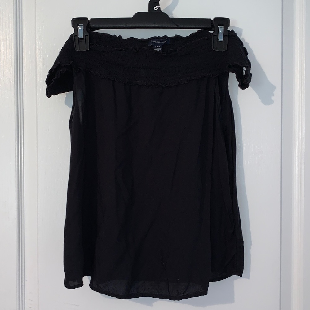 Black off the shoulder top